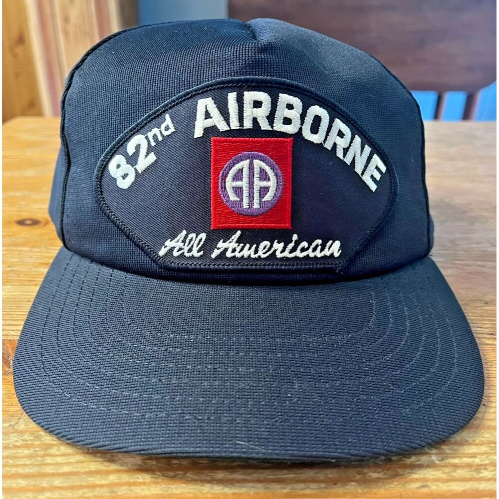 82nd Airborne Baseball Hat Black Snapback All American Army Military Cap